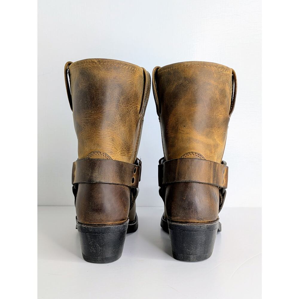 Frye Harness 8R Boots 6.5 Dark Brown Leather Ankle NWT Box 77455 Cognac DBN VGC - Picture 6 of 14